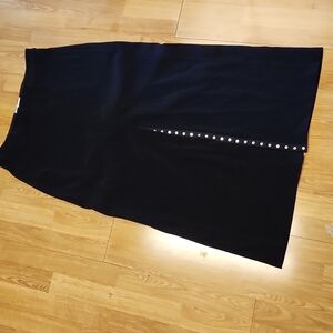Bloomingdale's black snap front maxi skirt sz 1X